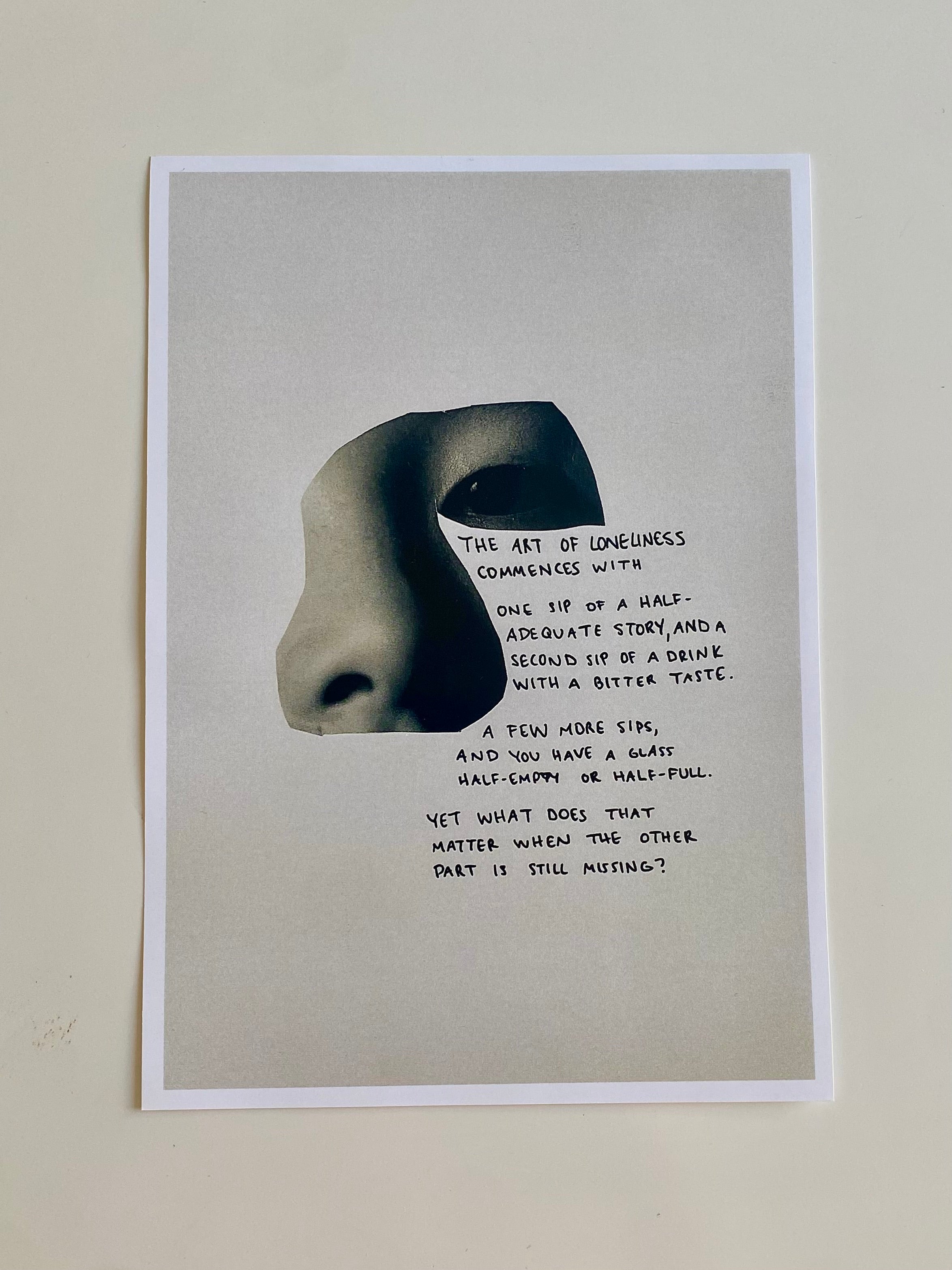 The Art of Loneliness poem collage print